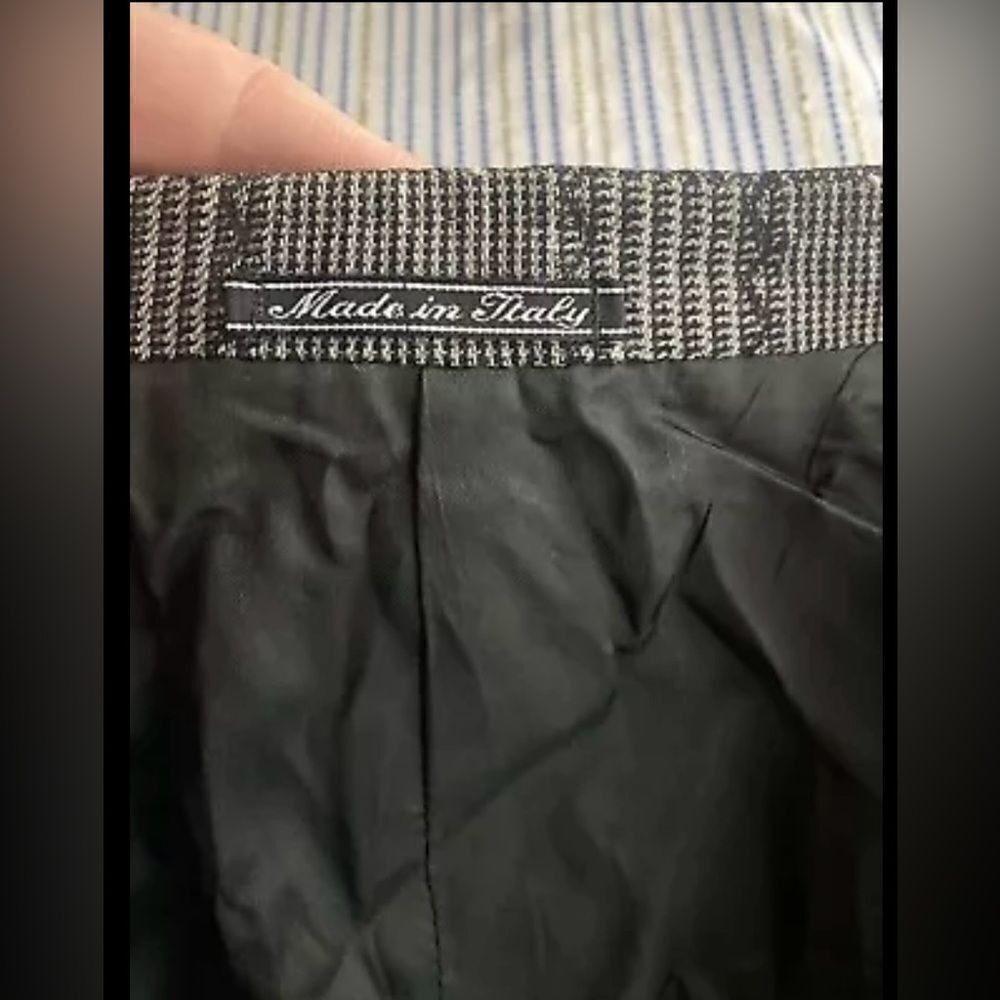 Vintage Gianni Versace 80s-90s Black/Gray Plaid Made In Italy Blazer Wool Blend - Picture 4 of 16